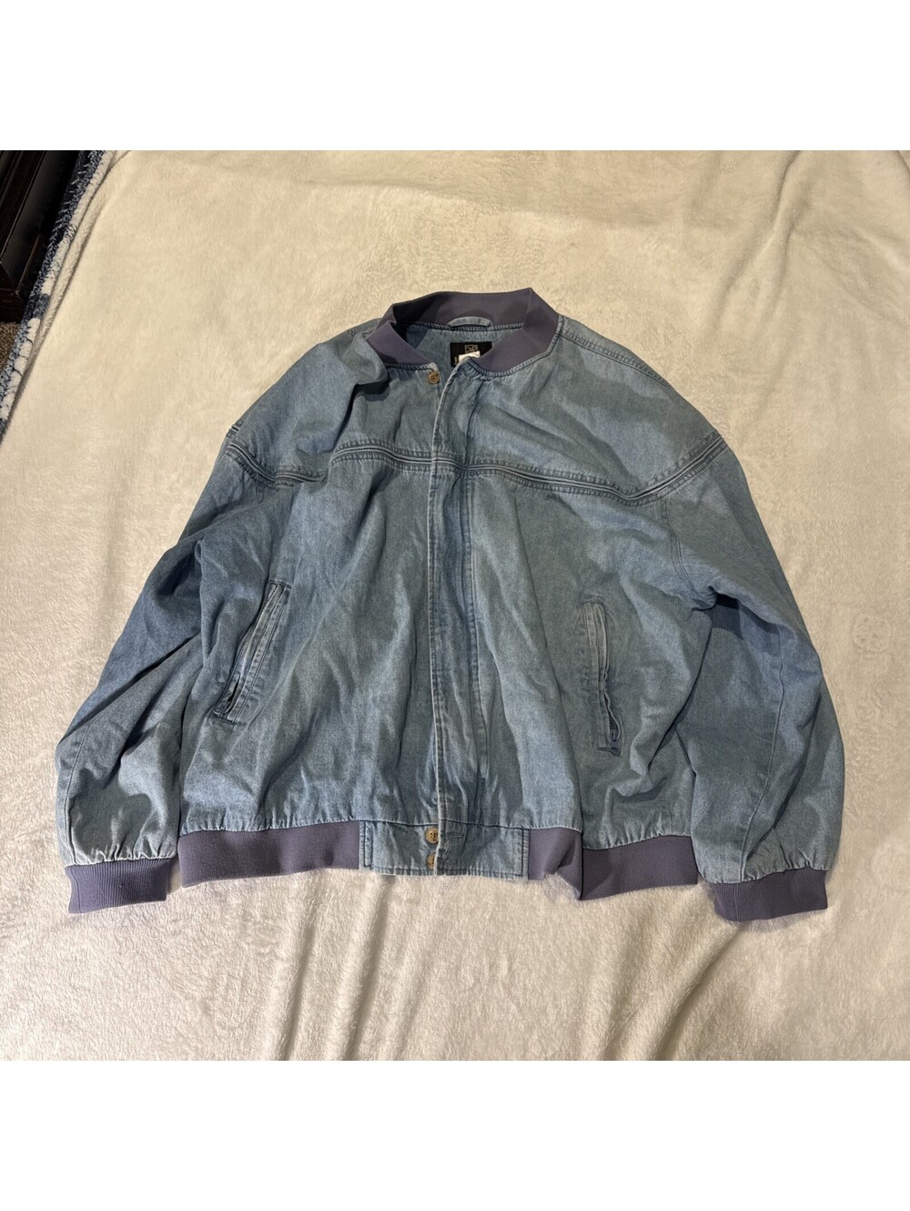 Haband Bomber Jacket Casual Full Zip Classic Denim Men’s 3X (0124)